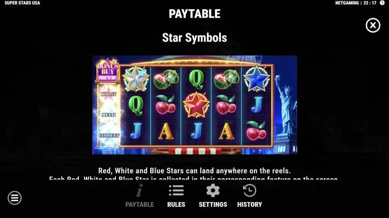 Super Stars USA - zvijezde-simboli u Hold & Win